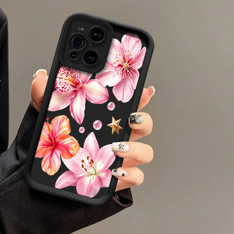 Oppo Find X8 - Pink Lily Flower Pattern Phone Case