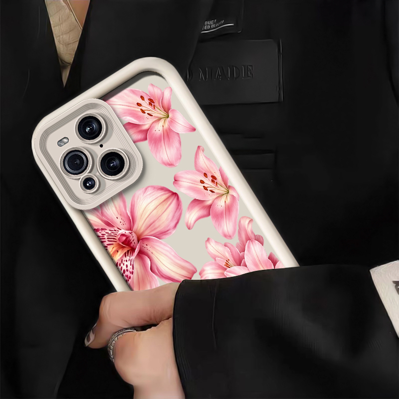 Pink Lily Flower Pattern Phone - Oppo Find X8 评论和价格