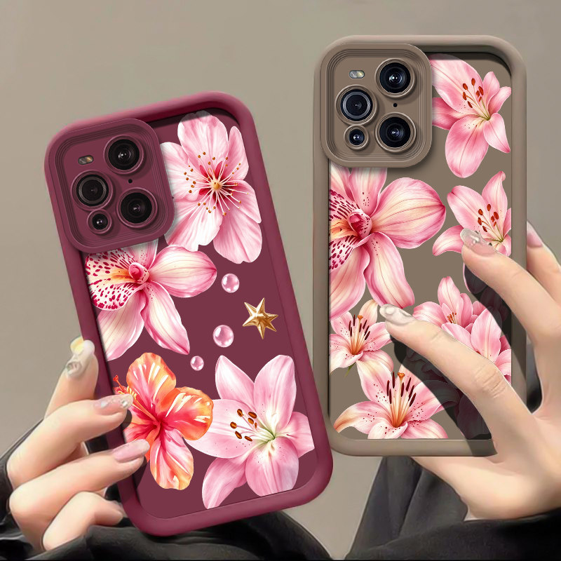Pink Lily Flower Pattern Phone - Oppo Find X8 评论和价格
