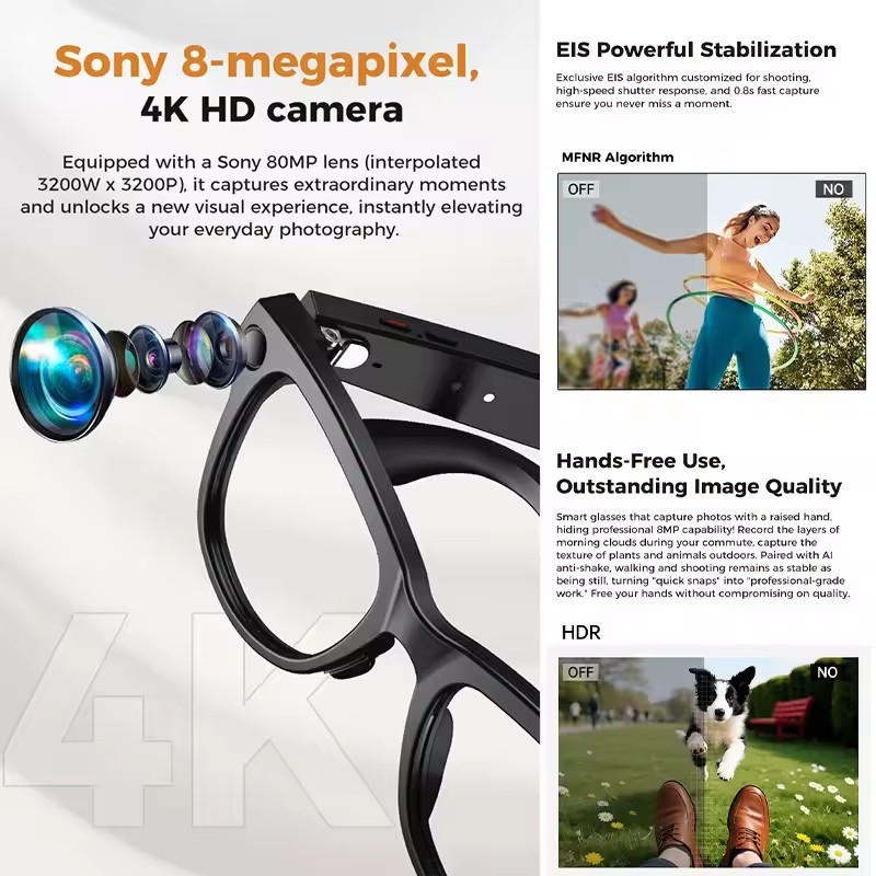 New 800W 4k HD Camera Smart Gl - Smart Glasses Lens 评论和价格